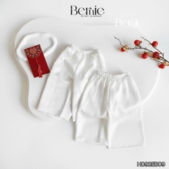 Set áo dài bé trai kèm quần chất lụa vân gỗ họa tiết thêu Hạc xuân mặc Tết size 9 đến 25kg BERNIE H0925B09