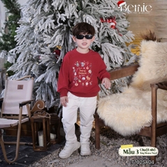 Áo Noel màu đỏ áo thun Giáng sinh dài tay cho bé trai bé gái size 1 đến 7 tuổi BERNIE T1025A04