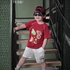 Set bộ khủng long Big Player cho bé trai áo tay ngắn raplang kèm quần short kaki bé trai 9 tới 28kg BERNIE H1125B32