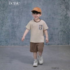  Set bộ thể thao cho bé trai áo thun tay ngắn họa tiết cún Puppy kèm quần short 9 tới 28kg BERNIE T1125B10