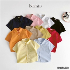 Áo sơ mi tay ngắn Basic nhiều màu unisex cho bé trai bé gái size 9kg tới 25kg BERNIE H1125A49Đ