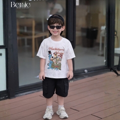 Set bộ tay ngắn đi chơi đi biển cho bé trai áo loang Houd và quần short kaki size 9 tới 28kg BERNIE T1125B15