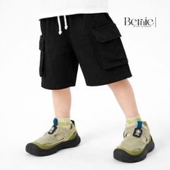 Quần short quần đùi phối túi hộp chất thun cotton cho bé trai đi chơi đi học size 11 tới 28kg BERNIE H1225Q24