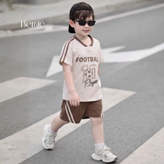 Set bộ thể thao Football cho bé trai áo tay ngắn họa tiết in chữ và số 10 kèm quần short size 9 tới 28kg BERNIE H1125B36