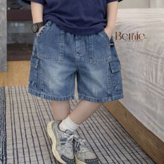  Quần short quần jean denim túi hộp cho bé trai đi chơi đi học size 11kg tới 28kg BERNIE KIDS T1225Q37