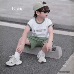 Set bộ cotton áo thun tanktop BNE KID kèm quần short cho bé trai đi chơi đi học size 9 đến 28kg BERNIE H0326B33