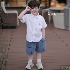 Quần short quần jean cho bé trai họa tiết thêu ngộ nghĩnh đi chơi đi học size 11kg tới 28kg BERNIE KIDS H0226Q12