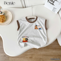 Set bộ tanktop cho bé trai họa tiết Brownie phong cách hàn quốc kèm quần short size 9 tới 28kg BERNIE T0326B46