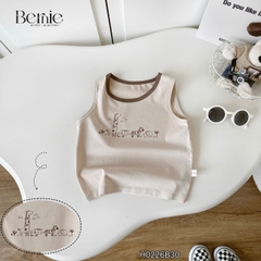 Set bộ ba lỗ cho bé trai in tràn động vật ngộ ngĩnh kèm quần short size 9 tới 25kg BERNIE H0226B30