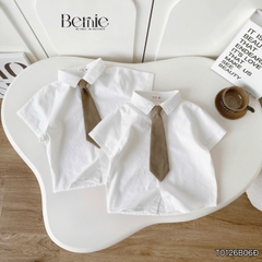 Set bộ vest gile Hoàng gia cho bé trai áo sơ mi tay ngắn phối gile kèm quần và cà vạt 1 đến 7 tuổi BERNIE T0126B06Đ 