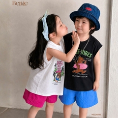 Set bộ unisex cho bé trai bé gái áo thun tanktop Style kèm quần short đi chơi đi biển size 1 tới 7 tuổi BERNIE H0326B36