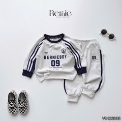Set bộ dài tay áo thun raplang phối màu họa tiết Bernieboys kèm quần dài cho bé trai size 9 tới 26kg BERNIE V0426B35