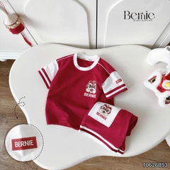 Set bộ bé trai áo thun tay ngắn Trung thu Lân đỏ kèm quần short cho bé trai size 9 đến 25kg BERNIE T0626B53