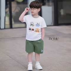 Áo thun áo phông tay ngắn chất thun cotton họa tiết Travel vui tươi cho bé trai size 9 tới 28kg BERNIE T1025B70