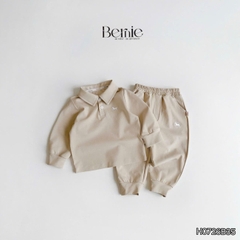 Set bộ dài chất thun cotton áo polo thêu ngựa kèm quần dài cho bé trai size 9 tới 25kg BERNIE H0726B35
