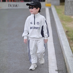 Set bộ thể thao bé trai áo hoodie tay dài cố phối dây kéo kèm quần dài BNE SPORTY 11 tới 28kg BERNIE T0526B17