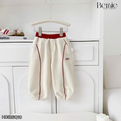 Quần dài nỉ thu đông phối viền phối màu thêu Cozy cho bé trai phong cách size 11 tới 28kg BERNIE H0526Q10