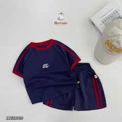 Set đồ bộ thun thể thao bóng đá số 10 messi cho bé trai chất thun cotton kèm quần ngắn từ 9 đến 24kg BERNIE