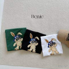 Áo thun ba lỗ sát nách dáng tank top hàn quốc in thỏ cho bé trai bé gái từ 1 đến 7t BERNIE 0324A15