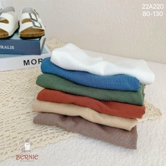 Áo thun cố lọ cao 3 phân dài tay basic bé trai bé gái chất thun cotton 1 đến 7 tuổi BERNIE 22A220