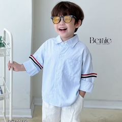 Áo sơ mi tay dài phối viền tay áo cho bé trai đi chơi đi tiệc sành điệu 1 đến 7 tuổi BERNIE 0524A09