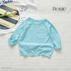 Áo phông trơn dài tay unisex cho bé trai gái BERNIE cotton xược mềm mại nhiều màu 8 đến 25kg 22A234
