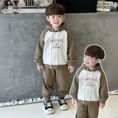 Set bộ thun dài tay thu đông cho bé trai bé gái dáng hoodie có mũ Bernie kids 1 đến 7 tuổi 0924B32