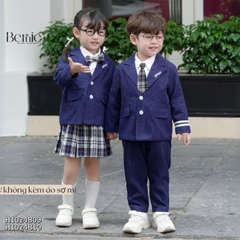 Set vest dài cho bé trai bé gái đồng phục phong cách hàn quốc kèm phụ kiện 1 đến 7 tuổi HH1024B10