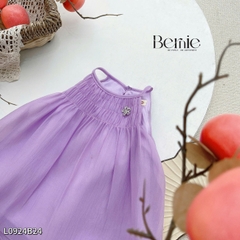 Set yếm lụa hoa sen cho bé gái dễ thương chất lụa sần cao cấp Bernie 1 tuổi đến 7 tuổi