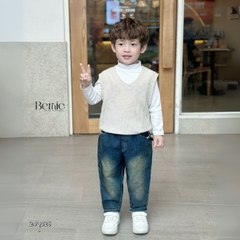 Quần dài quần denim phối túi, Wax phong cách cho bé trai phong cách sành điệu 1 đến 7 tuổi BERNIE 24Q026