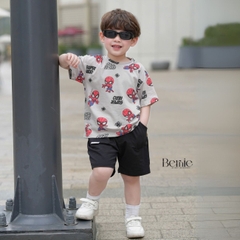 Set bộ siêu nhân Super hero tay ngắn cho bé trai kèm quần short size 9 tới 28kg  BERNIE H1124B40