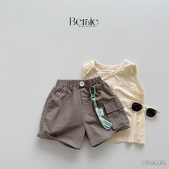 Quần short quần kaki đùi phối túi hộp 1 bên cho bé trai đi chơi đi học size 9 tới 28kg BERNIE P1124Q51