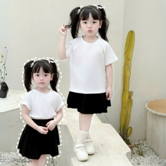 Áo thun unisex tay ngắn raplang chất cotton cho bé mặc đi học đi chơi 1 tới 7 tuổi BERNIE 0624A03