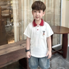 Set bộ polo kèm quần jean cho bé trai áo thun polo họa tiết thêu mickey và quần short jean mềm 1 đến 7 tuổi BERNIE T0425B65