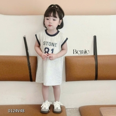 Váy suông thun cotton dáng thể thao cho bé gái đi chơi đi học size 9kg tới 26kg BERNIE 0124V48