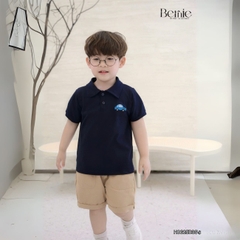 Set bộ polo tay ngắn cho bé trai họa tiết thêu ô tô kèm quần short kaki size 9 tới 25kg BERNIE H0625B36