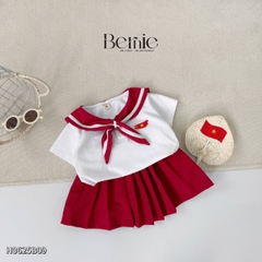 Set thủy thủ bé trai bé gái học sinh thêu lá cờ đỏ yêu nước Việt Nam 1 đến 8 tuổi Bernie H0625B08