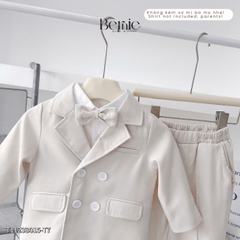 Set bộ vest dài tay 3 chi tiết Vest quần nơ cho bé trai phong cách hàn quốc đi tiệc đi chơi 1 đến 7 tuổi BERNIE T1123B015
