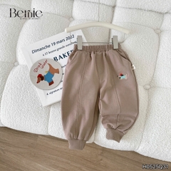  Quần dài quần nỉ da cá họa tiết thêu cún cho bé trai bé gái size 9 tới 25kg BERNIE H0525Q31
