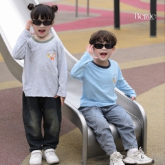 Áo thun áo phông tay dài họa tiết Animal unisex cho bé trai bé gái đi học đi chơi 9 đến 27kg BERNIE T0725A38