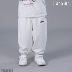 Quần dài quần nỉ da cá gấu bo chun họa tiết thêu chữ Yoo cho bé trai bé gái size 9 tới 25kg BERNIE T0925Q06