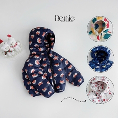 Áo khoác gió chần bông kèm nón nhiều màu cho bé trai bé gái size 11kg tới 25kg BERNIE T0125A25