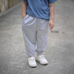 Quần dài quần nỉ da cá gấu bo chun họa tiết thêu chữ Yoo cho bé trai bé gái size 9 tới 25kg BERNIE T0925Q06