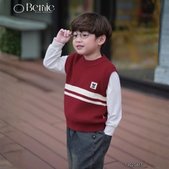 Áo gile len unisex bé trai bé gái 3 màu phối gấu phong cách hàn quốc cho bé trai 1 đến 7 tuổi BERNIE T1025A15
