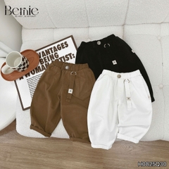 Quần kaki dài phối dây đính tag cho bé trai dáng baggy phong cách Hàn quốc size 9 tới 28kg BERNIE H0825Q30