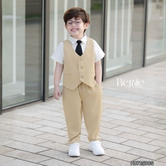  Set vest gi lê cộc tay quần dài Luxe 4 chi tiết cho bé trai phong cách Hàn quốc size 8 tới 25kg BERNIE H0725B85