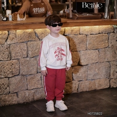Set bộ thể thao dài tay chất cotton da cá họa tiết hoạt hình kèm quần dài size 9 tới 25kg BERNIE H0725B22 