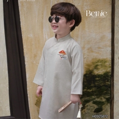 Set áo dài cách tân kèm quần cho bé trai chất lụa vân Thiên tử mặc Tết size 9 đến 25kg BERNIE H0925B11