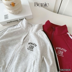 Set bộ thể thao khóa kéo cổ đứng kèm quần bo chun Athletic cho bé trai bé gái size 1 đến 7 tuổi BERNIE T0825B08