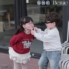 Áo thun áo nỉ lót lông tay dài họa tiết nghộ nghĩnh nhiều màu cho bé trai bé gái size 11 tới 28kg BERNIE H1025A49